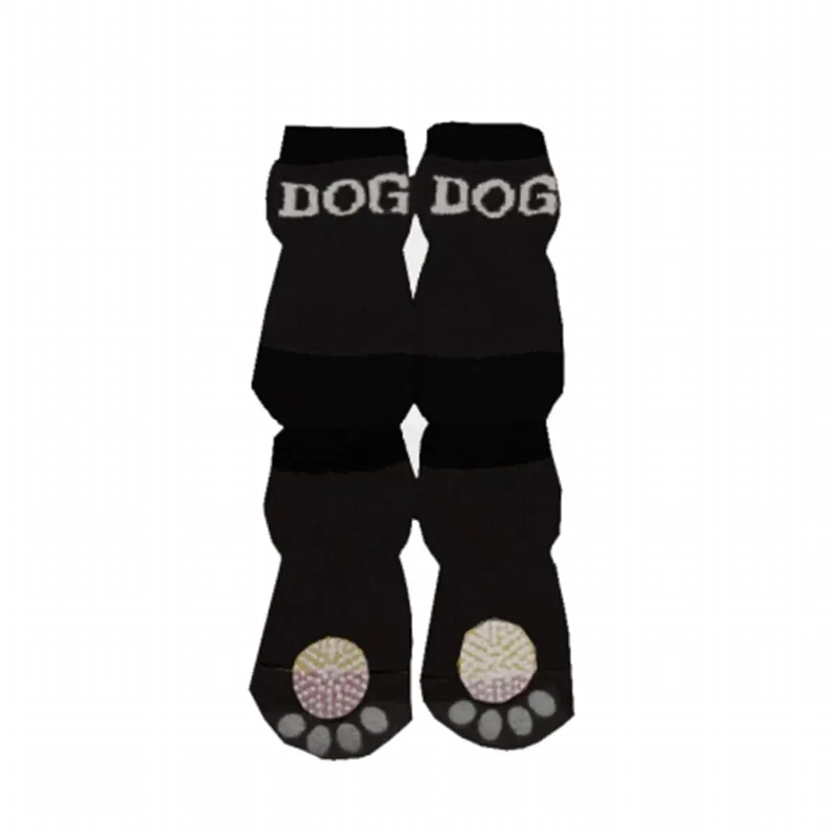 212 MAIN Extra Small Black and White Puppy & Dog Slip-Proof Socks with Rubber Soles, Pet Paw Protectors