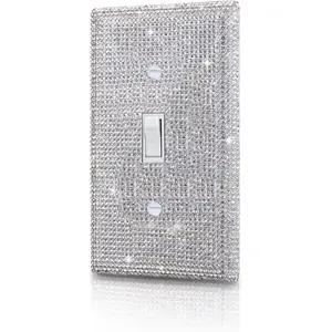Shiny Silver Rhinestones Wall Plates Light Switch Cover Plate Decorative Wall Plate Single Toggle
