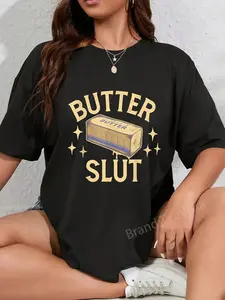 100% Cotton Funny Butter Lovers Retro Vintage Design - Butter Slut T-Shirt