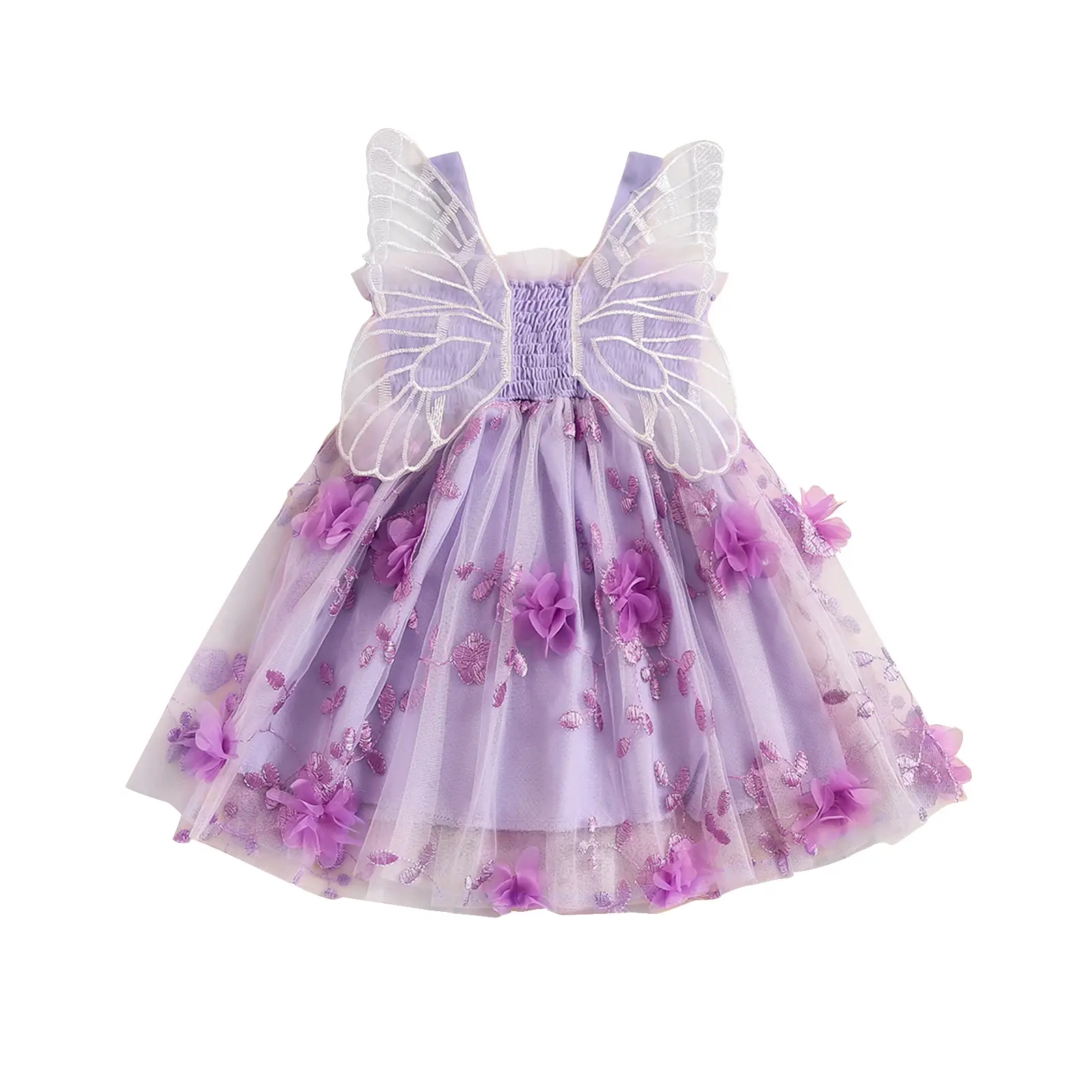 Canrulo Baby Girls Layered Tulle Wings Dress Mesh Flower Butterfly Skirt Princess Sleeveless Birthday Tutu Party Dresses #springtok