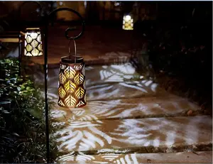 2 Pack Solar Hanging Lantern Lights - Outdoor Waterproof Decorative Lanterns with Switchable Warm/White LED Glow for Patio, Garden, Yard, Front Porch - Retro LED Lighting for Halloween, Holiday Decor