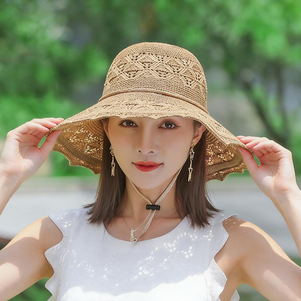 [2026 Trend] Luxury Floral Crochet Sun Hat - Ultra Wide Brim UV Protection - Elegant Foldable Lace Beach Cap for Women - The Perfect Summer Vacation Essential & Gift