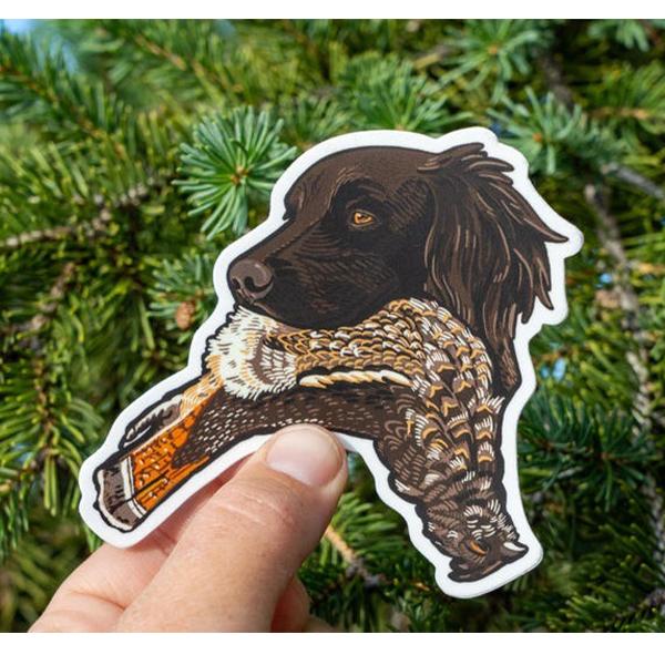 Hunting Dog Sticker, Black Lab With Pheasant Decal, Waterproof Vinyl Duck Hunting Dog Sticker For Trucks, Coolers, Tumblers, Laptops, Outdoor Hunting Gift For Men, Dad, Hunters