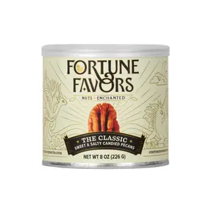 Fortune Favors Candied Pecans 8oz each- Sweet Salty Spicy Crunchy Nuts Snack,All Natural No Preservatives, Golden Pecans 50 Less Sugar Perfect Gifting