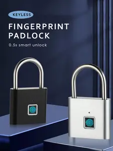 Fingerprint Padlock Tool, Smart touch padlock, keyless, electronic lock, door lock  Lock tool for luggage backpack bicycle storage Study locker