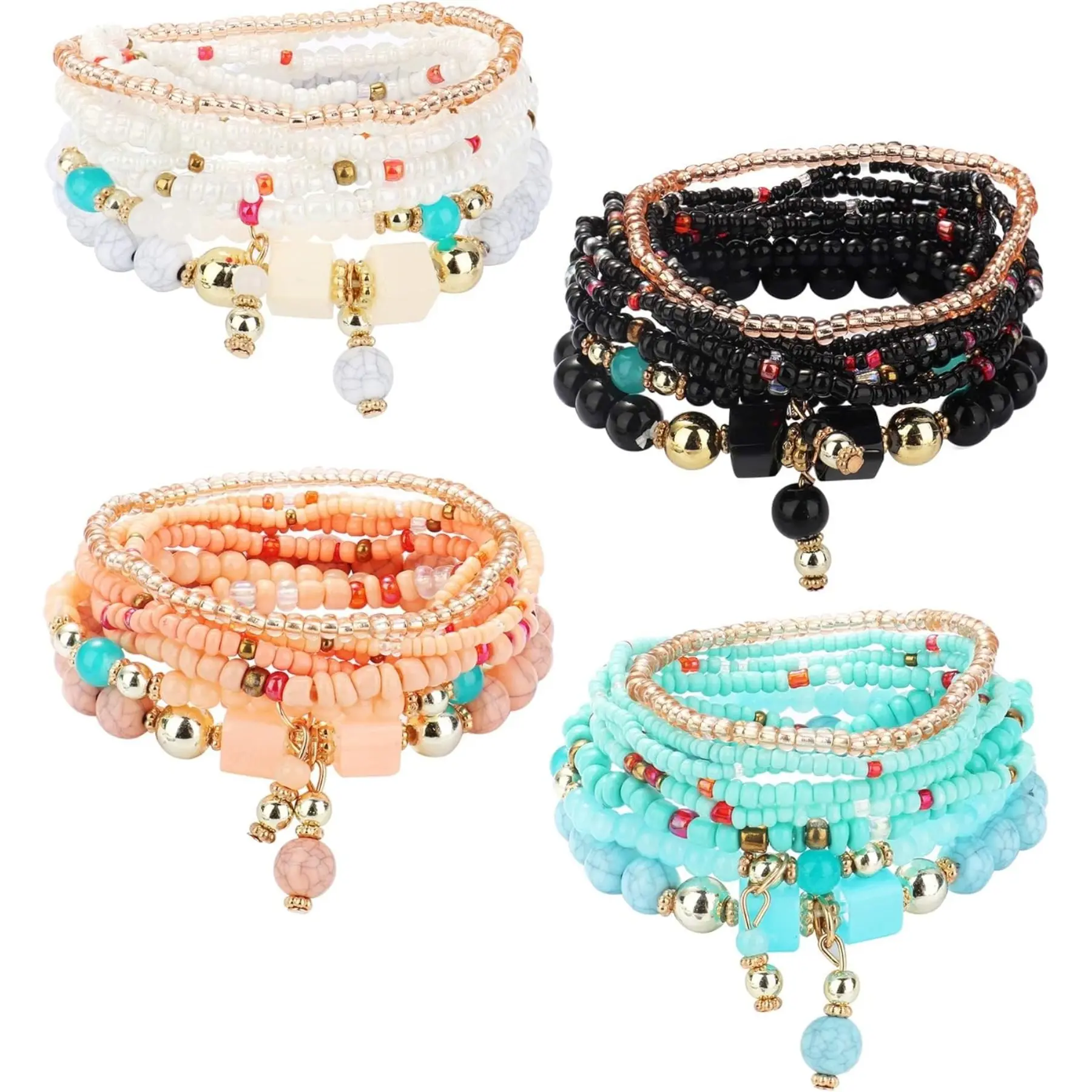 4 Sets Bohemian Stackable Bead