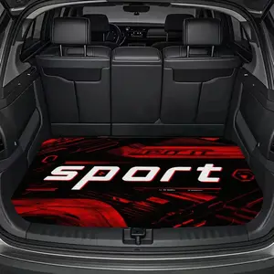 Car Trunk Mat with Sports Background Design, Essential Travel Accessory, Fits Most Car Models, Elegant Interior Decor, Keeps Trunk Clean Dry