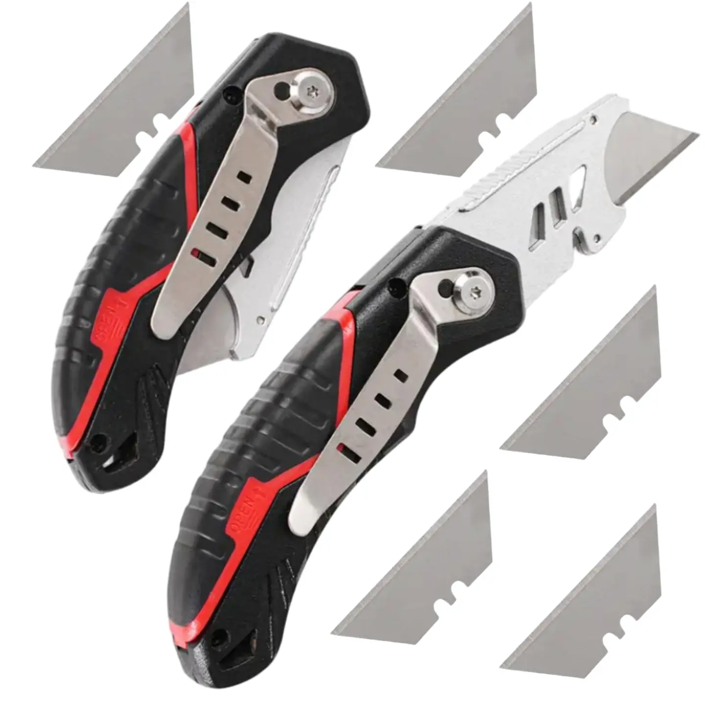 Premium Heavy Duty Utility Knife with 6 Blades | Retractable Safety Cutter with Quick Release & Ergonomic Grip | Precision Cutting for Cardboard, Packaging, Carpet & DIY Projects lightweight tool nylon edc scalpel bottle opener combo compact