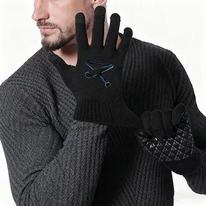 Black Nordic Snowflake Pattern Winter Warm Gloves NonSlip Thermal Knit Gloves for Outdoor Activities and Daily Wear Suitable for Adults Perfect Christmas and New Year Holiday Gift for Men and Women in Cold Weather