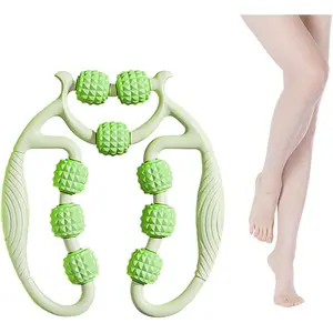 Circular Leg Clamp,2025 New Manual Massage Relax Roller with 9 Wheels,Clamp Leg Massager Multifunctional Ring Roller Neck Hand Arm Muscle Relaxer for Indoor Sports Yoga (Green) hang  glider  slide