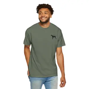 Birds Pointing Dog Unisex Garment-Dyed T-shirt, Pointer Pet Tee, Hunting Bird Dog Shirt, Dog Lover Gift, Birdwatcher Apparel