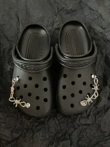 Gothic Punk Style Alloy Thorn Chain Accessory Footwear Shoe Charms for Hole Shoes, Halloween Christmas Shoe Decoration Gift for Men Women