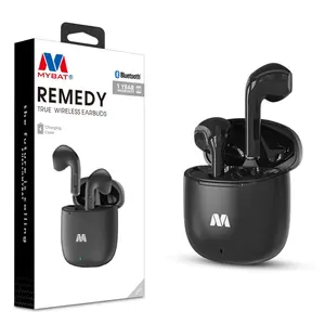 MyBat Remedy True Wireless Earbuds Black Bluetooth 1 Year Warranty Charging Case Included for On-the-Go Use True Wireless Earbuds