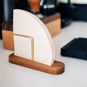 Solid Wood Coffee Filter Paper Holder, Home Use Filter Box Stand, Vertical Storage Rack, Dustproof Wooden Organizer