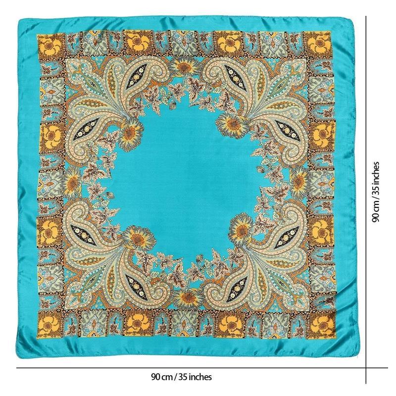 AWAYTR 4PCS/set 35” Large Square Head Scarves Silk Like Neck Scarf Bandana Hair Sleeping Head Wrap Fashionable Hair Scarfs for Women TikTokShopBlackFriday