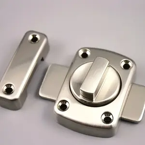 1pc Non-Punching Bolt Door Buckle, Indoor Sliding Door Lock Hardware, Exposed Small Bolt for Home Decoration, Home Decor Hardware | Sleek Metallic Finish | Visible Bolt Lock