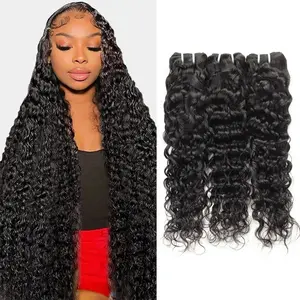 Water Wave Human Hair Bundles  10A Brazilian Water Wave Bundles Human Hair for Women Wet and Wavy Bundles Hair Extensions
