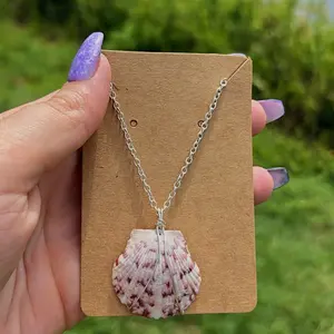Wire Wrapped Seashell Pendant Necklace
