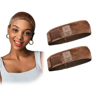 Wig Grip Band, Velvet Wig Grip, Brown, 2 Pieces