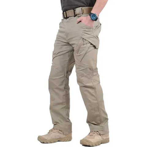 Men's Lightweight Utility Style Outdoor Pants - Durable Fabric, Multi-Functional Pockets, Horse-Faced Cuffs, Standard Size, Suitable for Spring & Autumn Casual Work Wear