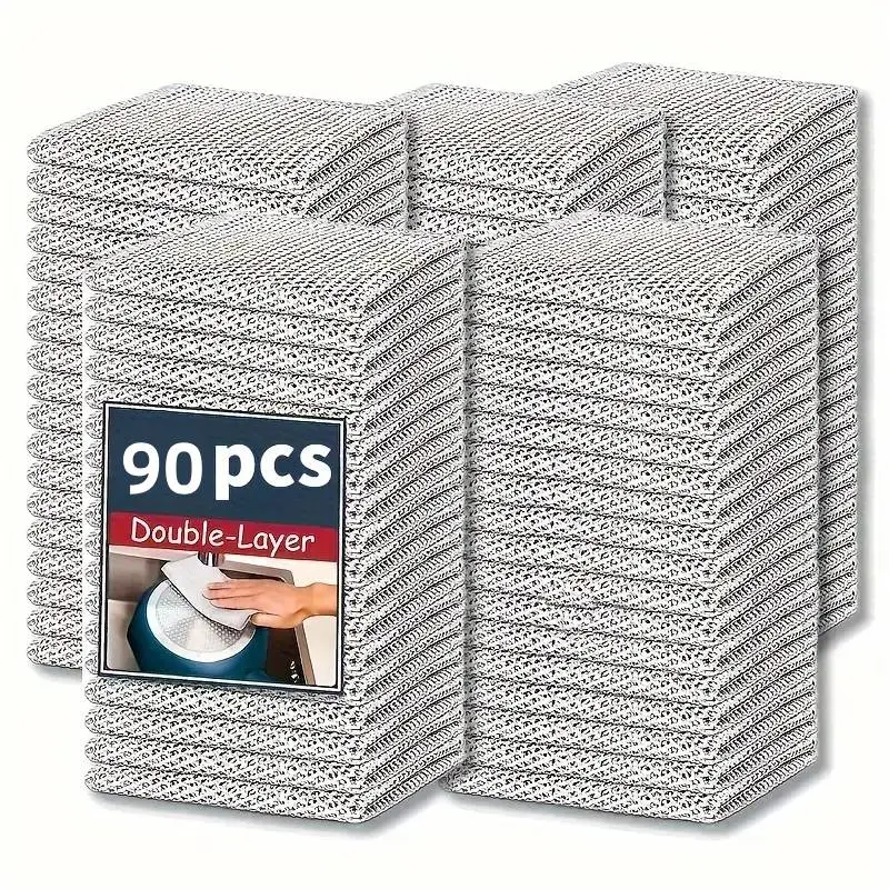 20-Count Multipurpose Non-Scratch Wire Dishcloths, Durable Cleaning Supplies, Sink-Side Cleaning Helper – Reusable Wet & Dry Rags for Kitchen Sinks, Pans, Washable for Easy Upkeep