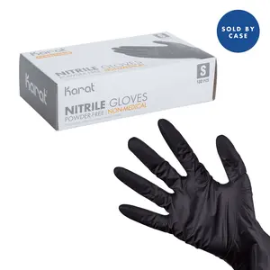 [1,000 ct] Nitrile Gloves | Latex-Free | Powder-Free | Black | Small