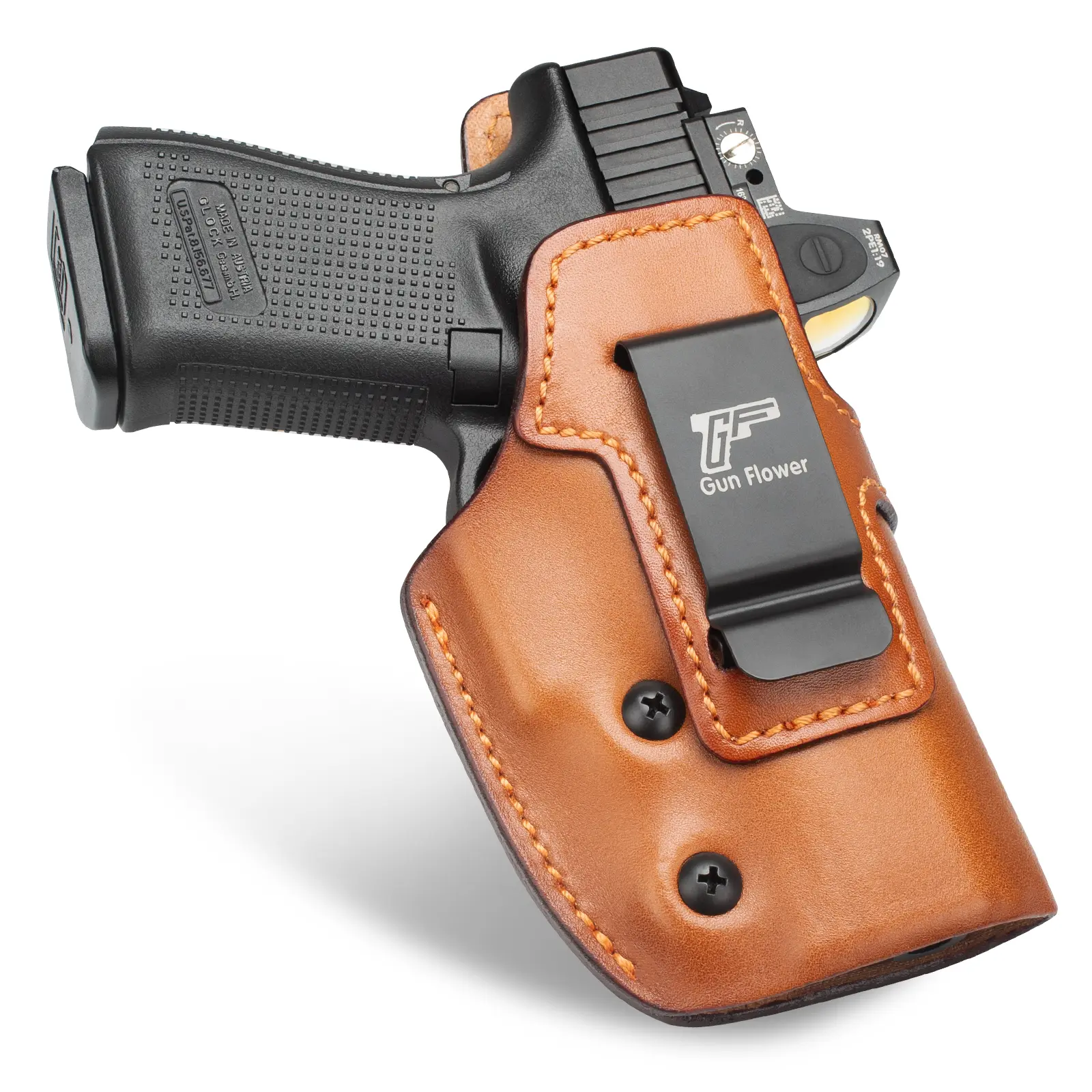 Genuine Leather IWB Holster for Glock 19/19X/23/32/44/45 (Gen 1-5 & MOS), PSA Dagger Compact, Ruger RXM, Shadow Systems MR920 - Right Hand, Optic Ready, 1.5-1.75" Belt Fit, Concealment, Adjustable Retention System, Daily Carry