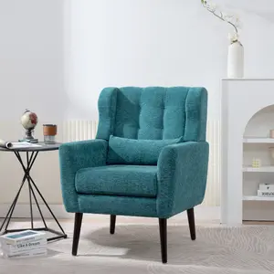 Modern Accent Chair Arm Chairs Armchair Upholstered Foam Filled Living Room Chairs Comfy Reading Chair Mid Century Modern Chair with Chenille Fabric Lounge for Living Room Bedroom