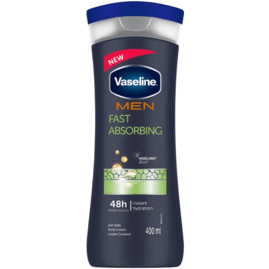Vaseline Men Fast Absorbing Vaseline Jelly Body Lotion, 13.5oz