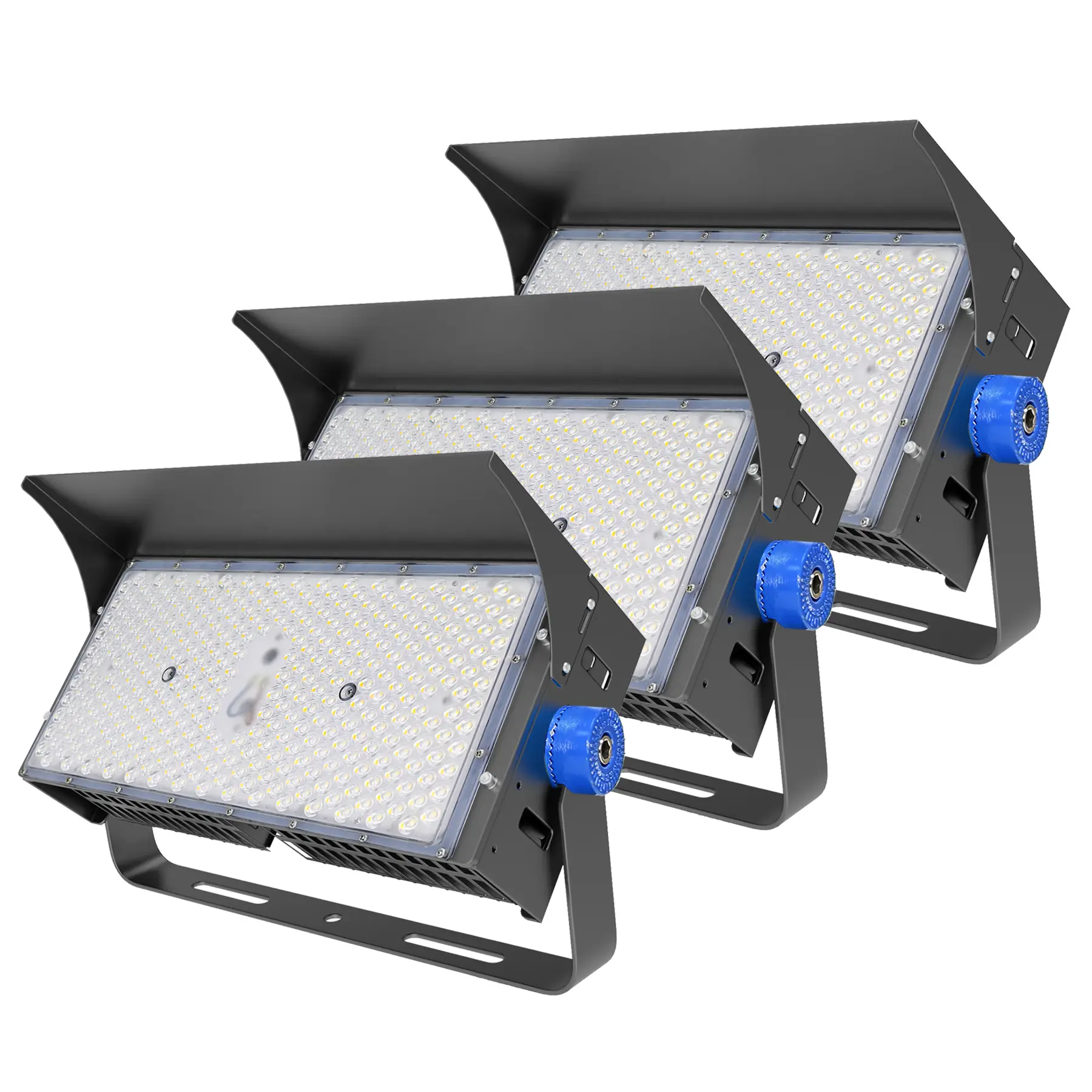 3-Pack 300W LED Stadium Outdoor Flood Light, 39000LM 5000K Daylight White, IP65 Waterproof, Adjustable Bracket, 100-277V for Sports Fields & Workplaces, Home Garden Outdoor Lighting