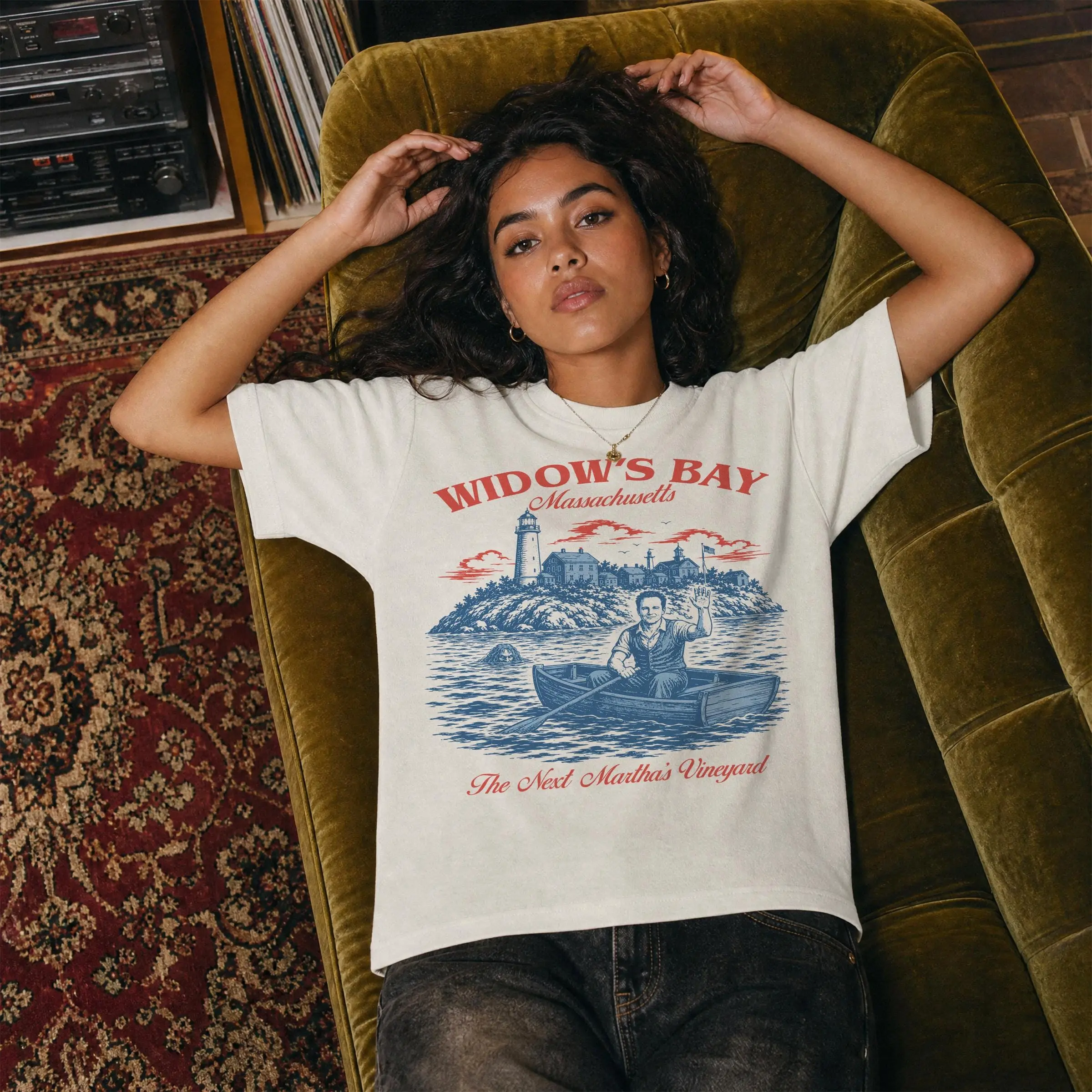 Widow's Bay Travel T-Shirt, Funny Retro TV Graphic Tee
