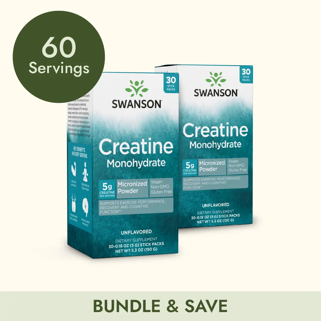 Creatine Monohydrate Stick Packs - 60 Unflavored Sticks Creatine Monohydrate Stick Packs - 60 Unflavored Sticks