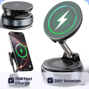 Magnetic Phone Holder Compatible with Magsafe,15w Fast Wireless Car Charger Mount, Magnetic Charging Design, Foldable & Portable Design for All Smartphones
