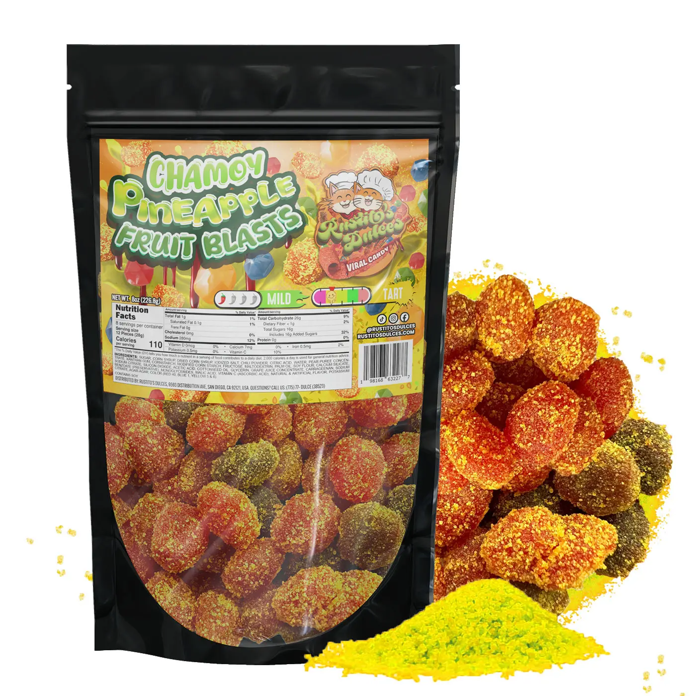 Chamoy Pineapple Gushers - Rustito's Dulces Fruit Blasts Chamoy Pineapple Gushers - Rustito's Dulces Fruit Blasts