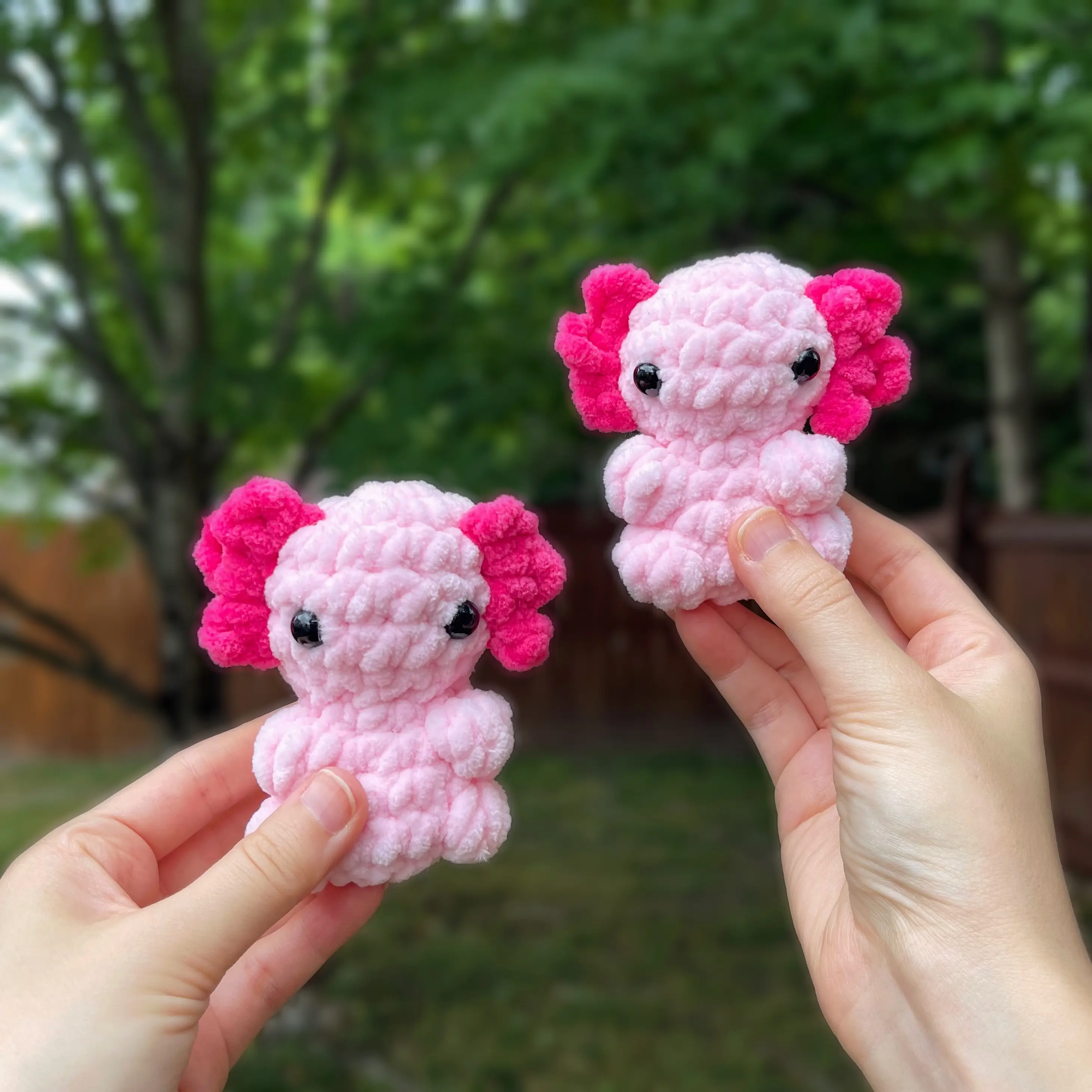 Handmade Crochet Mini Sitting Axolotl Plushie