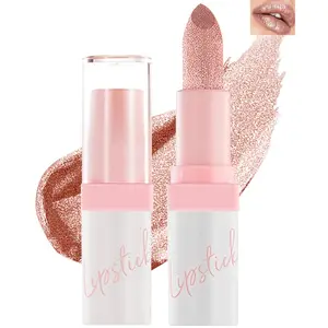 Diamond Glitter Matte Lipstick,Long Lasting Waterproof Shiny Lip Gloss,Nude Pink Metallic Sparkling High Pigment Non-Stick Cup Lip stain Tint, Full-Coverage Lip Balm Lip Makeup,Gift for Women Girl-09 springtok