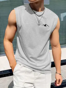 Men's Geometric Print Vest, Slim-Fitting Casual Top, Ideal for Summer Outdoor Activities, Beach, Fishing, Vacation, Comfortable and Stylish