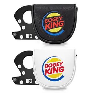 Golf Putter Cover with Buffer Lining, Magnetic Closure, Half Circle Design, Compatible with Df3 Putters, King Bogey Pattern