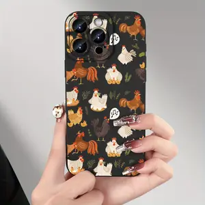 New Farm Chicken Print High-Quality Soft Protective Smartphone Casing, Trendy & Stylish Cellphone Accessory, Handheld Phone Case Compatible with iPhone 11 Series, X Series, 17 Series