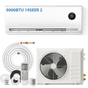 Mini Split Air Conditioner, 9000 BTU Ductless Inverter AC/Heating System with Heat Pump, 19 SEER2 Energy Efficient 115V Quiet Ac Unit Up to 500 Sq.Ft with Installation Kit