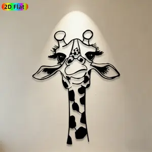 1pc Giraffe Metal Wall Art, Cute Giraffe Statue Mural, Ideal Gift for New Year, Easter, Animal Decor Enthusiasts, Weather-Resistant Metal Wall Decor Wall Sculptures, Perfect for Outdoor Garden Fence & Indoor Living Room Wall, Unique Home Decor Accent