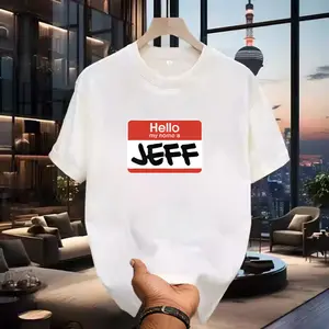 Funny My Name is Jeff-Shirt, Cool Graphic-Shirts Men Women, Casual 180g Crew Neck Tshirt Short Sleeve Premium Quality Unique Graphic Art Tees Tops Idea Birthday, S-5XL, Black Concert