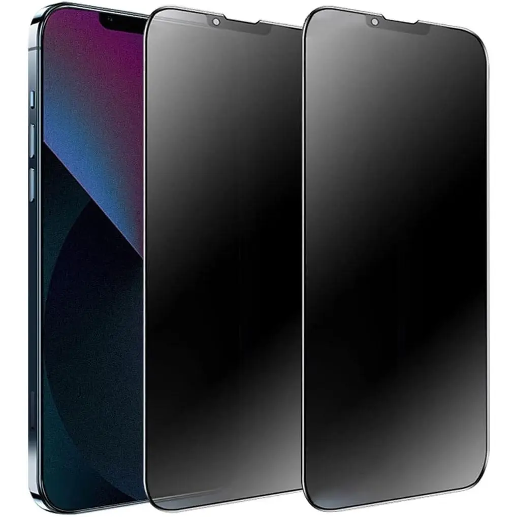 2 Pack Matte  Screen Protector for  13/14/13 Pro, Anti-Glare Anti-Spy Tempered Glass Film, 6.1 inch, Rounded Edge Full Coverage, Smooth &