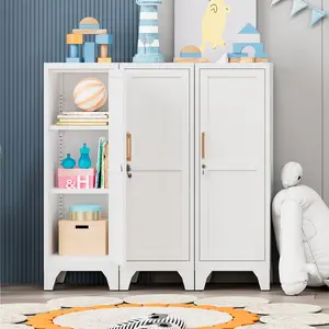 LONGLINK Metal Storage Cabinet (46 in) - 165lbs Capacity, Detachable Legs, Magnetic Quiet Door, Anti-Tip Living Room Cupboard pantry non-woven fabric cover