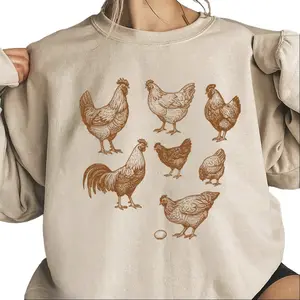 Vintage Chicken Sweater for Chicken obsessed, Raisin chickens tee, Farm crewneck, Love Chickens Cute sweatshirt Unisex Cotton Womenswear