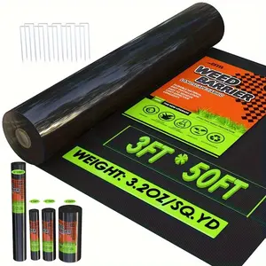 Weed Barrier Landscape Fabric Heavy Duty, 3.2oz Durable Geotextile Fabric, Block Gardening Ground Cover Weed Mat, Weed Control Garden Cloth for Landscaping, French Drains, Yard Driveway