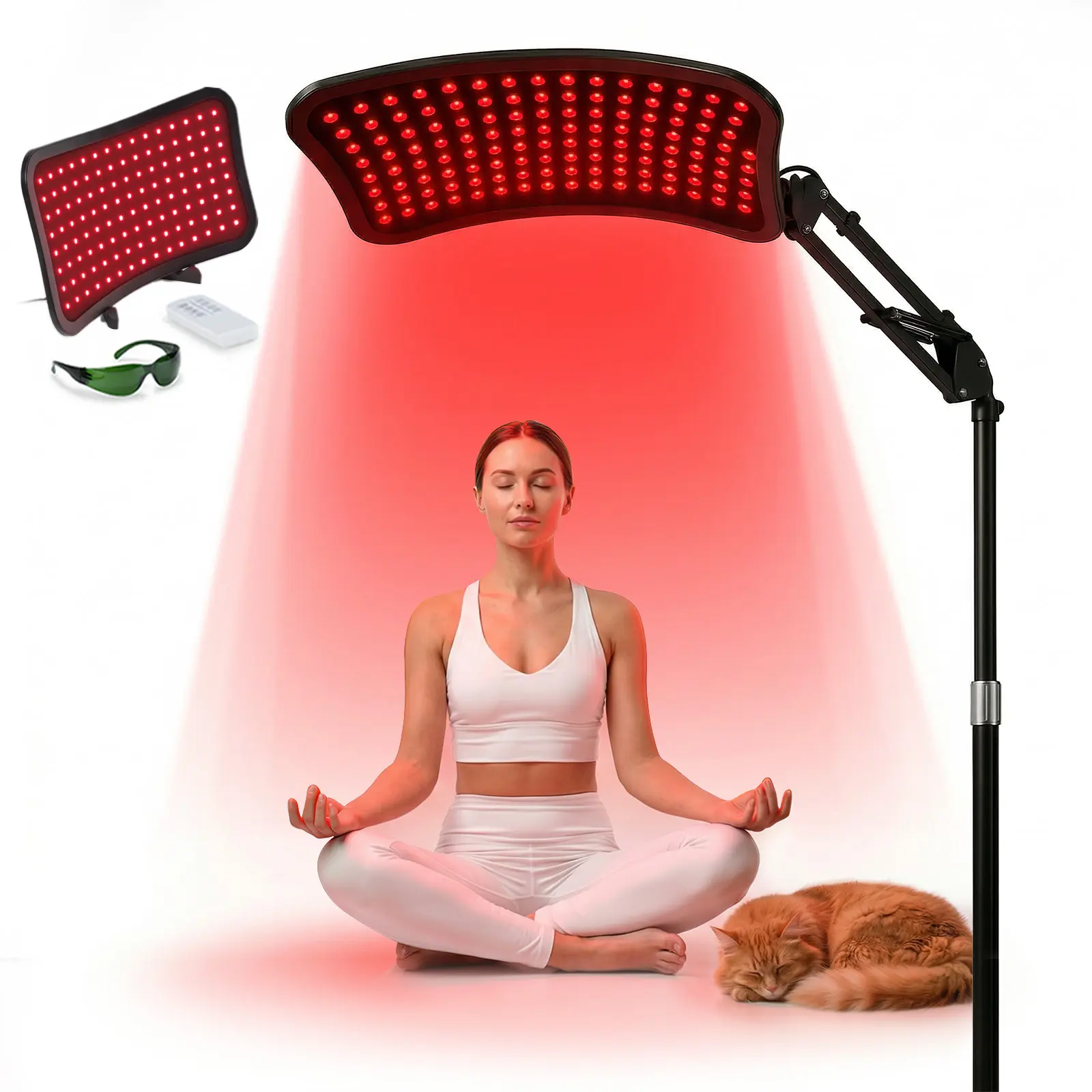 Red Light Therapy Panel for At-Home Neck Pain Relief Treatment, Infrared Lamp with Detachable Stand for Face & Body, Self Care Products,dorm essentials, Red Light Panel Massage Devices, Infrared Light tiktokshopbacktoschool