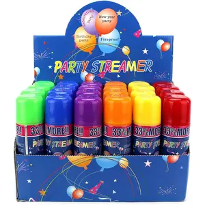24 pcs Pack of Fun Party Streamer Spray String Can for Children's Parties, Party Supplies Perfect For Kid's Parties/Events