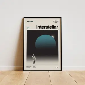 Interstellar Poster, Minimalist Wall Decor, Sci-Fi Space Aesthetic Print, Modern Room Decoration