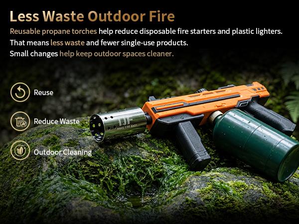 IJF Propane Torch for BBQ Grill Charcoal Starter Adjustable Flame Blow Torch Heavy Duty Grill Torch for Steak Searing Campfire Fire Starter Outdoor Camping Cooking Propane Torch Head for Propane Tank Tank Not Included